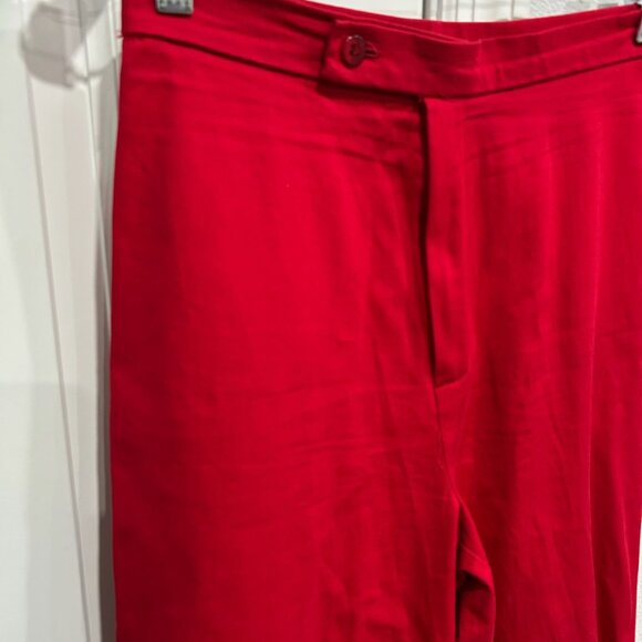 Briggs Womens Red Capri Pants Size 8 Cotton Blend Stretch Waist Flat Front - Picture 4 of 9
